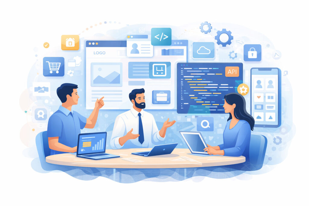 Team al lavoro per la creazione di un sito web